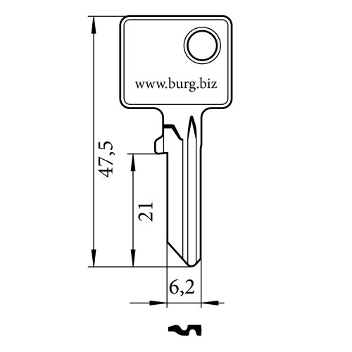 Burg Wachter-Rohling 65 L-nyerskulcs