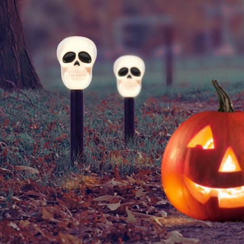 Led-es szolár lámpa - halloween - koponya