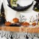 Halloween-i tök dekoráció - 5,2 cm - habszivacs - glitteres - 4 db / csomag