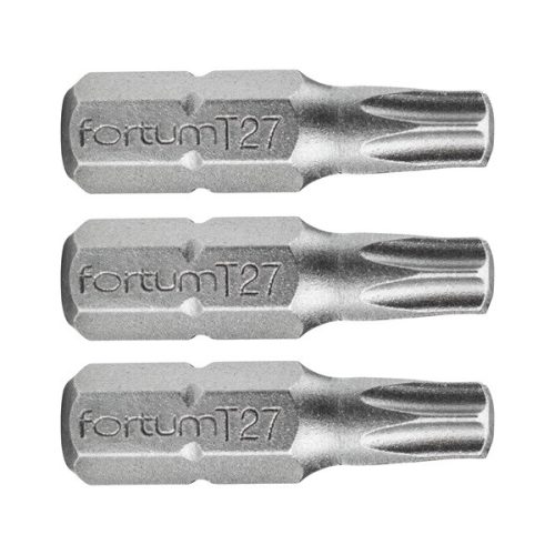 FORTUM behajtóhegy TORX, 3 db, S2 acél; T 15×25mm, bliszteren