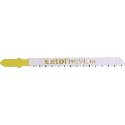 EXTOL PREMIUM dekopírlap, 5db, Bosch befogás, HCS; 75×8×1,5mm, 4mm fogtáv, köszörült fogak, egyenes gyorsvágás, puhafához,farostlemeze