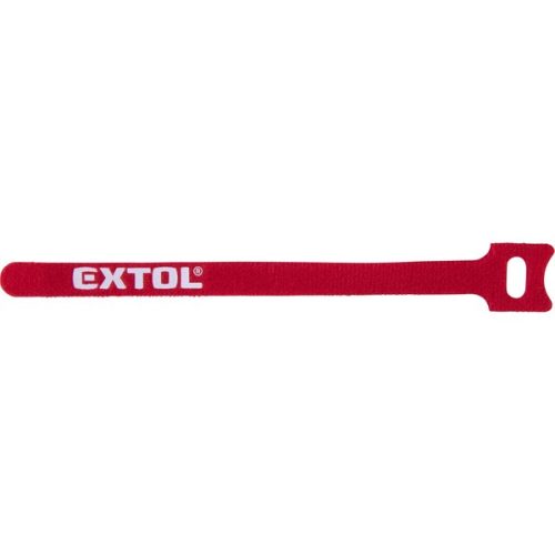 EXTOL PREMIUM kábelkötegelő 12,0×200mm 30db, tépőzáras, többször használható (oldható), piros, nylon