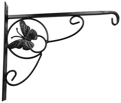 Akasztó Strend Pro, virágcserép tartó, pillangóval díszített, fém, 28 x 28 cm