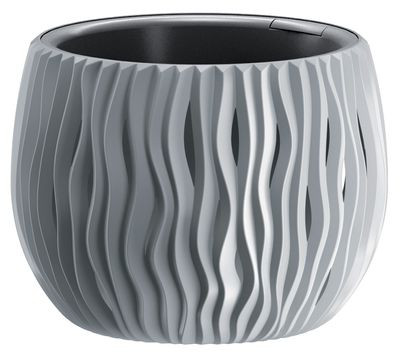 Virágcserép SANDY Bowl 240, 238 x 161 mm, szürke, betét