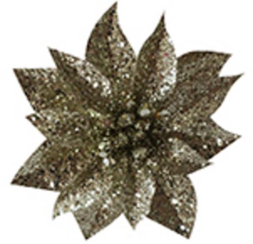 Kvet MagicHome Vianoce GlitterPoinsettia, so Å¡tipcom, Å¡ampaÅ, veÄ¾kosÅ¥ kvetu: 9 cm, dÄºÅ¾ka kvetu: 8 cm, 6 ks