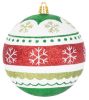 MagicHome karácsonyi gömbok, 4 db, piros-zöld, díszítéssel, karácsonyfára, 10 cm