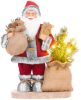 Karácsonyi dekoráció, Mikulás táskával és karácsonyfával, LED, 3x AAA, 30 cm